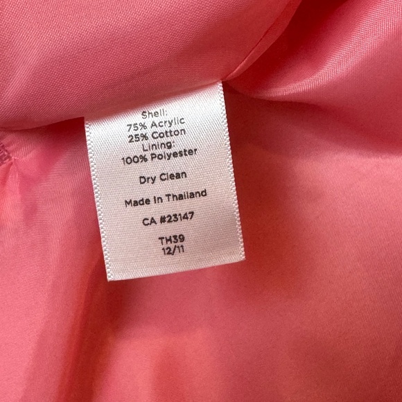Talbots The Jackie Fit Hot Pink Tweedy Blazer Size 4 - Picture 7 of 10